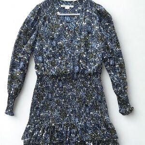 Veronica Beard Blue and Green Floral Dress